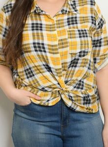 Checkered top plus size